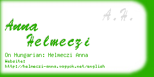 anna helmeczi business card